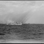 LSM's launching rockets 5 days before the invasion of Okinawa