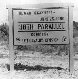 Crossing the 38th parallel. United Nations forces withdraw from Pyongyang, the North Korean capital. They recrossed the 38th parallel., 1950. Credit: National Archives