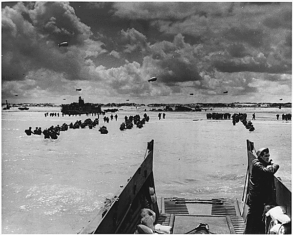 U.S. Troops land at Normandy, D-Day, June 6, 1944. Credit: Library of Congress.