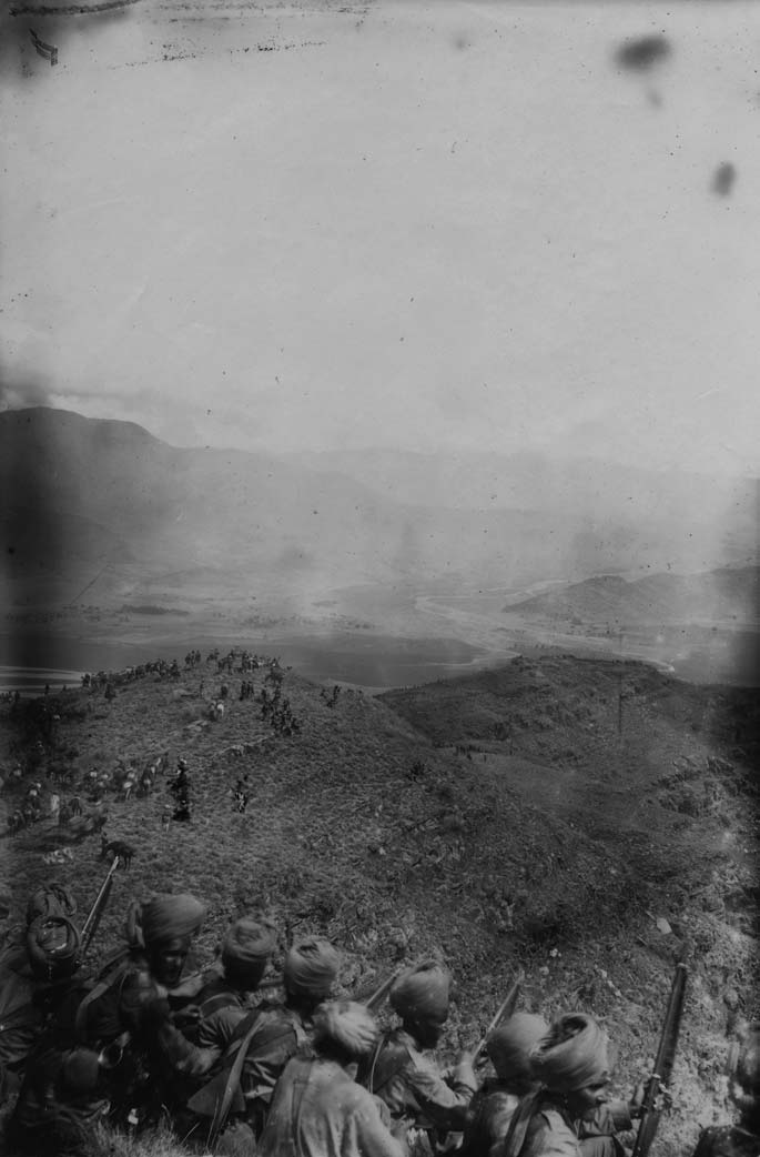 Native troops in position at Malakand Fort