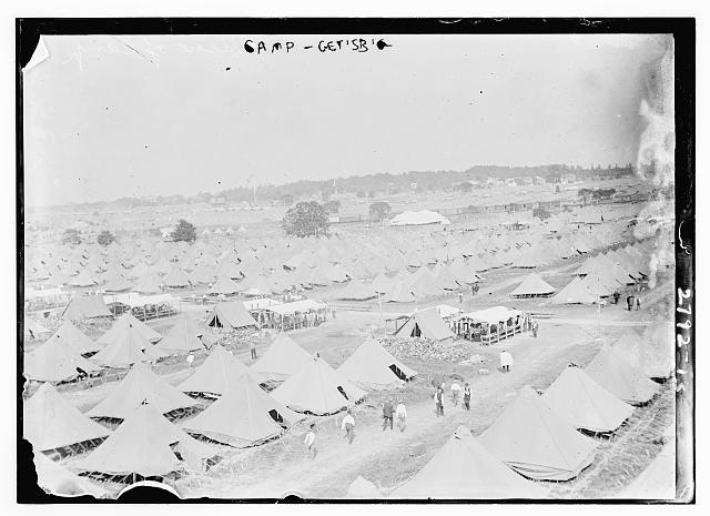 The Camp. Gettysburg Reunion (the Great Reunion) of July 1913, which commemorated the 50th anniversary of the Battle of Gettysburg. Credit: Library of Congress