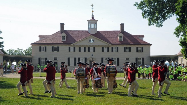 Kicking off the 237th birthday of the U.S. Army. The U.S. Army Fife and Drum Corps performs for visitors at the Mt. Vernon home of Gen. George Washington, the country's first commander-in-chief. Secretary of the Army John McHugh kicked off the Army's 237th birthday week celebrations June 11 by laying a wreath at Washington's tomb and pinning Purple Hearts on three Soldiers. Image and caption credit: U.S. Army.