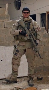 All kitted up with his Mk-12 sniper rifle, the gun he was carrying when he rescued the trapped Marines and reporters in Fallujah. Image and caption: Courtesy of William Morrow. 
