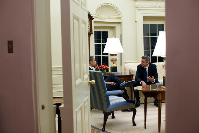 President Obama meets with George Clooney