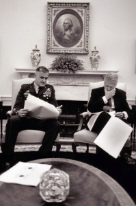 Shelton and Clinton in the Oval Office