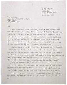 Albert Einstein to President Franklin D. Roosevelt