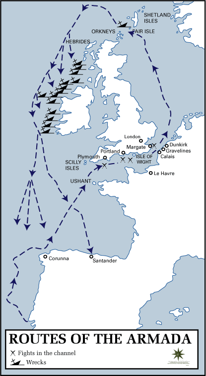 Routes of the Spanish Armada