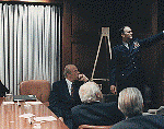 President Reagan briefing with National Security Council Staff