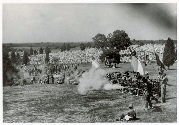 Photograph of Centennial Re-enactment of the Battle of Bull Run. Credit: National Archives.