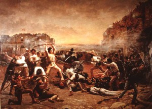 Davy Crockett at the fall of the Alamo