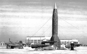 German V2 rockets were often used as vengeance weapons during the latter part of WWII. This image is in the public domain via Wikimedia