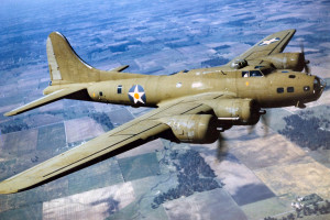 At least 25 B-17s were fitted with radio controls and television cameras, loaded with 20,000 lb of high-explosives, and dubbed BQ-7 “Aphrodite missiles” for Operation Aphrodite. Image is in the public domain via Aviation Figure
