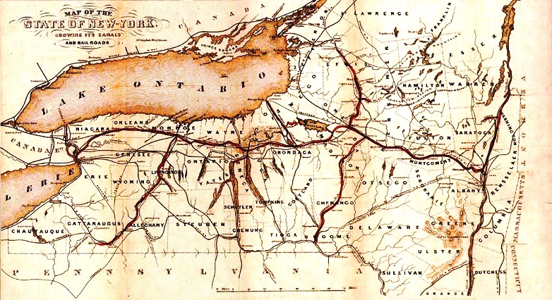 Erie Canal with roads