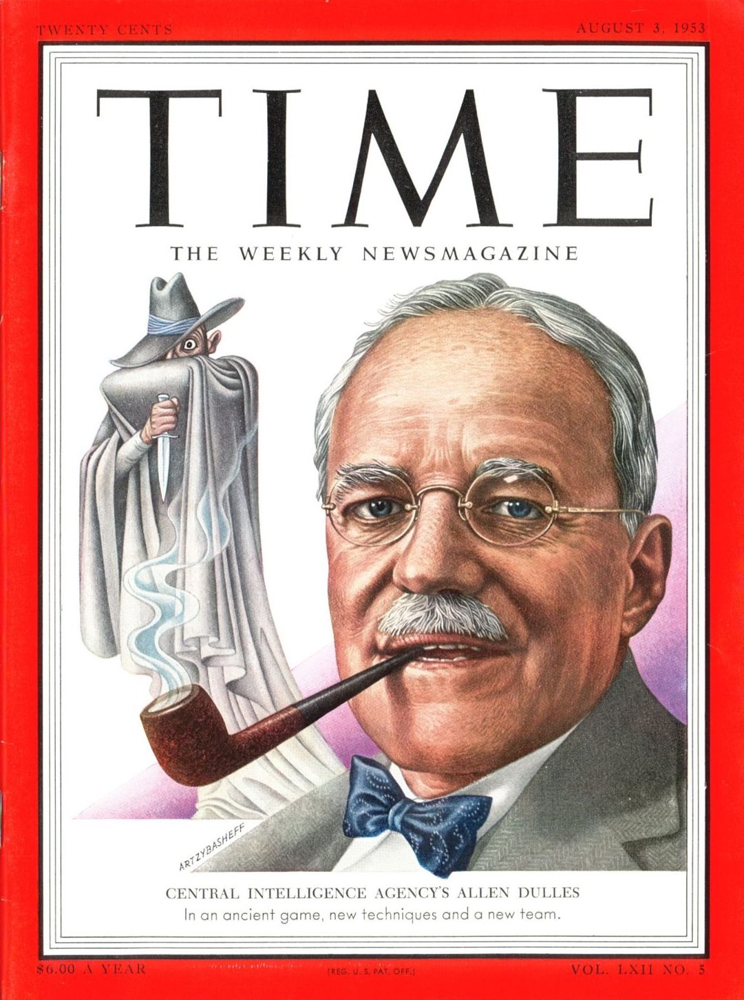 DCI Allen Dulles on the cover of Time magazine in 1953, the year that he established MKULTRA.