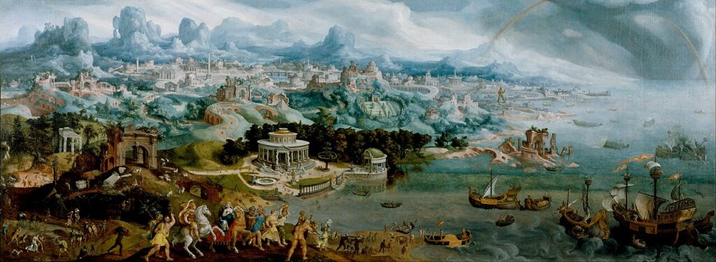 Maerten van Heemskerck - Panorama with the Abduction of Helen Amidst the Wonders of the Ancient World