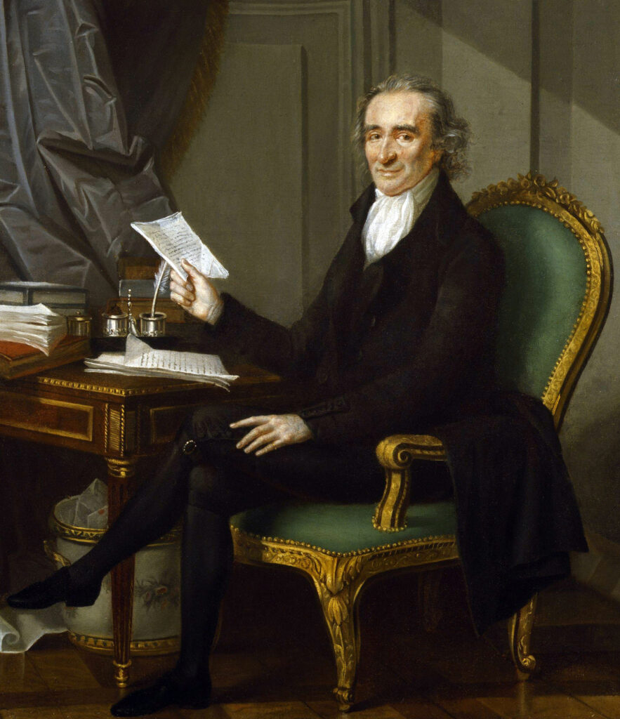 Painting of Thomas Paine by Laurent Dabos. National Portrait Gallery (London). Public domain.