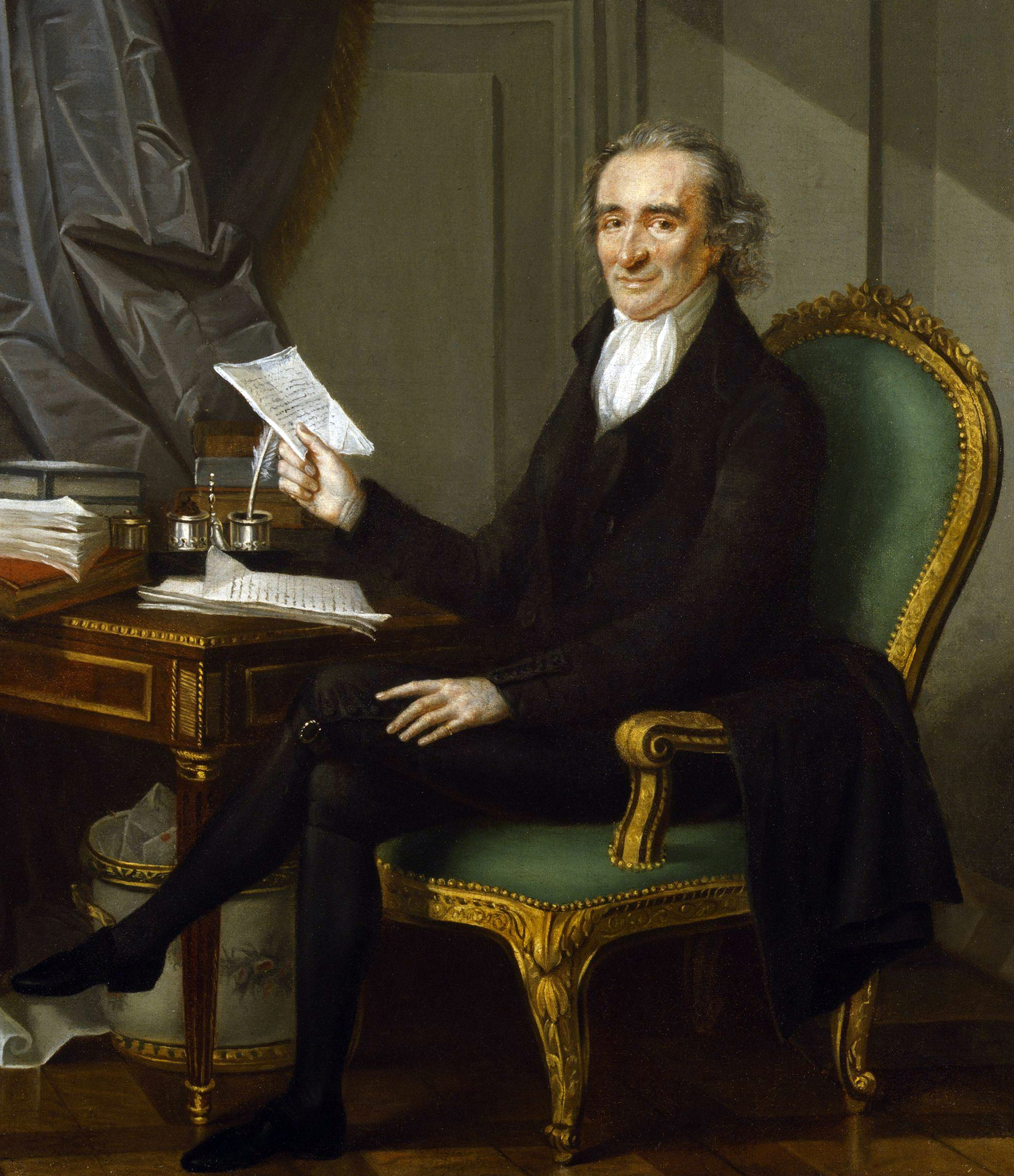 Painting of Thomas Paine by Laurent Dabos. National Portrait Gallery (London). Public domain.