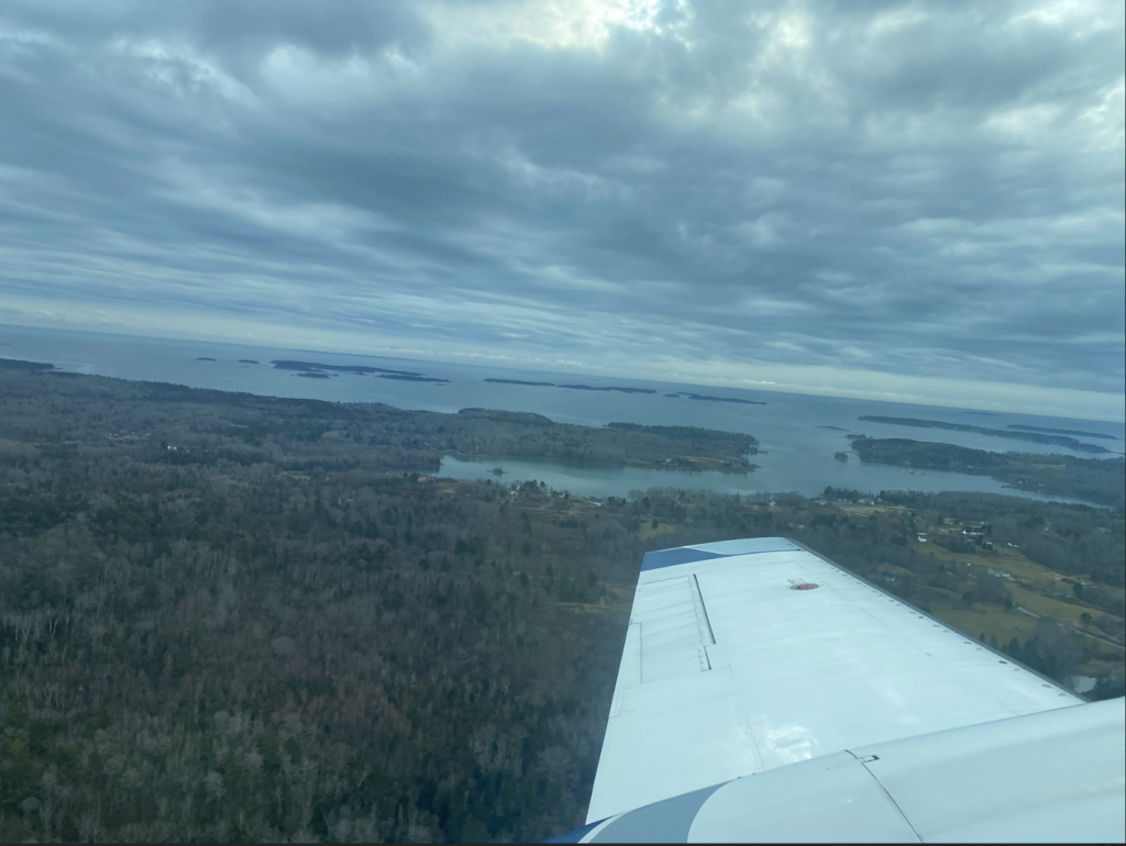 Maine coastline by air