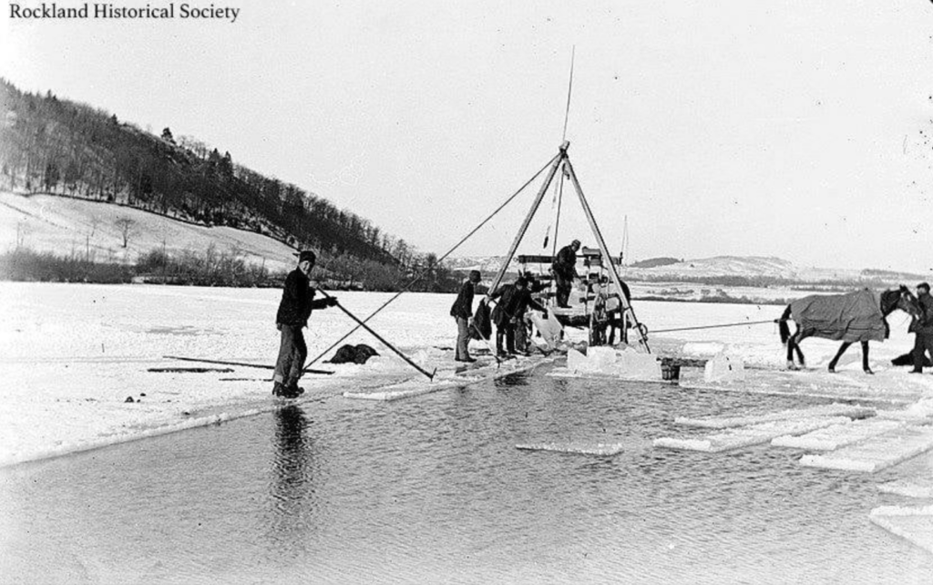 Chickawaukie Lake ice harvesting in the 19th century