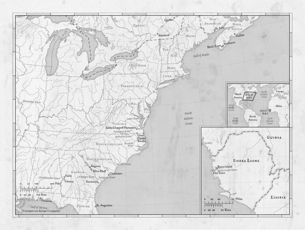 Map from The Escapes of David George. Credit: Credit: Springer Cartographics