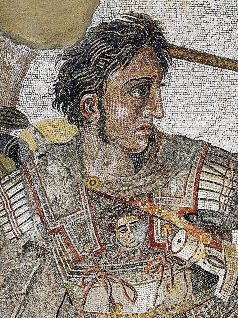 Alexander the Great mosaic in the House of Fawn, Pompeii. Public domain. Courtesy of Wikimedia Commons.