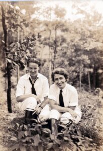 Lillian and Paula in camp uniforms. Photo credit: Lillian Smith Center
