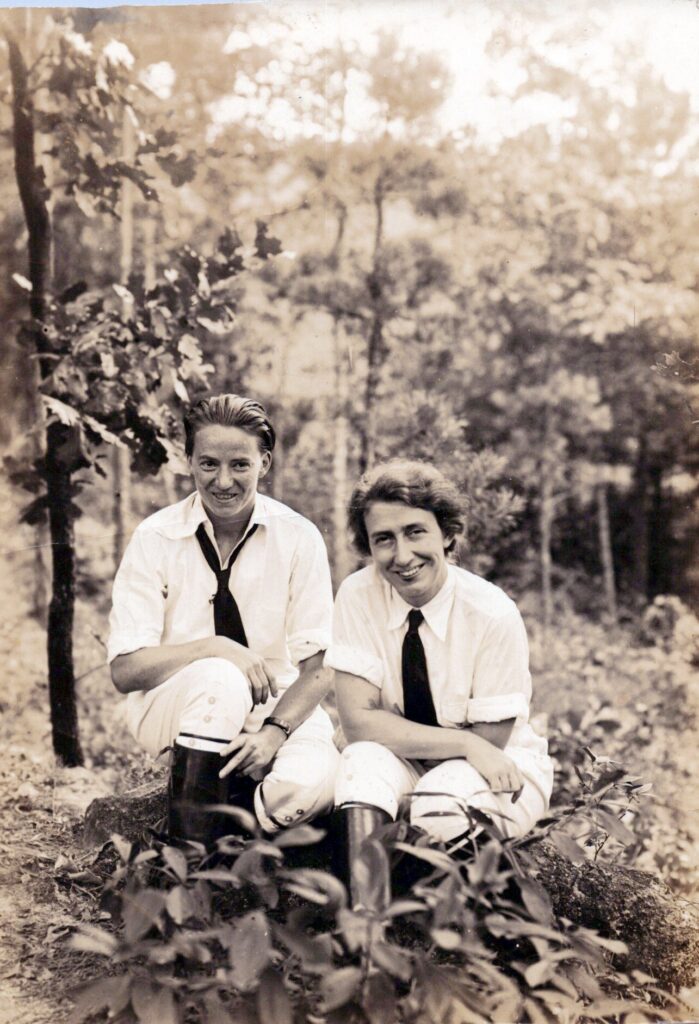 Lillian and Paula in camp uniforms. Photo credit: Lillian Smith Center