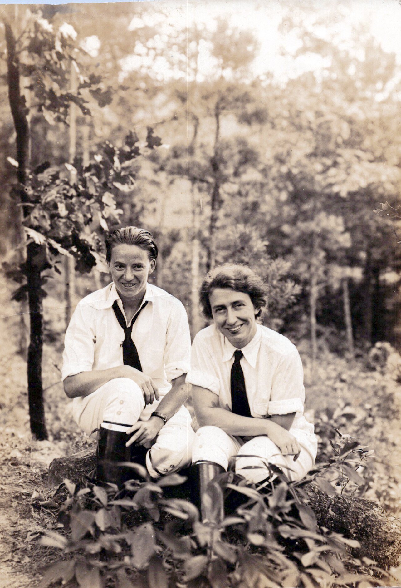 Lillian and Paula in camp uniforms. Photo credit: Lillian Smith Center