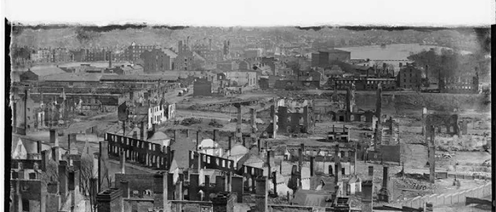 General view of the burned district of Richmond. Public domain. Courtesy of the Library of Congress.